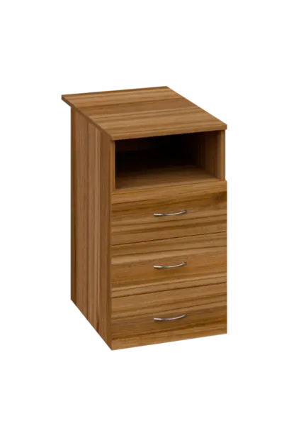 CKC 1 - 74 kontejner přístavný, 3-zásuvkový/nika, deska 18 mm, centrální zámek, ořech světlý